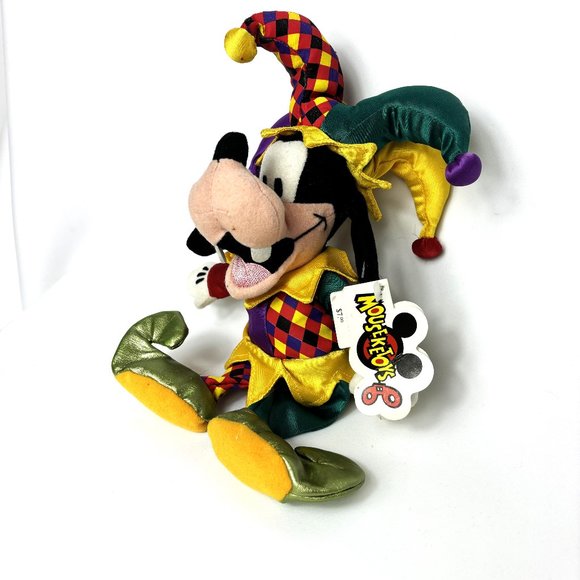 Disney Jester Goofy Mini Bean Bag Plush Tag Vtg NWT - Picture 1 of 9